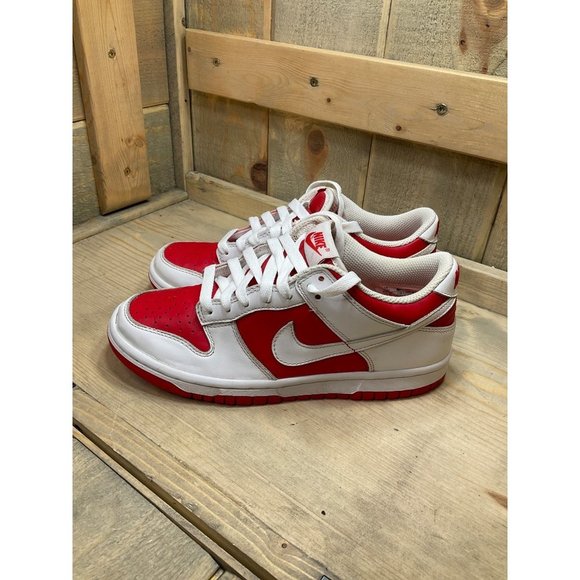 NIKE Dunk Low Championship Red White Size 4.5Y (2021) CW1590-600 - Picture 6 of 10